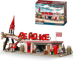 Rocket Gas Station Building Blocks Set, MOC Rocket Architecture Toy Model Kit for Collectors, Compatible with Lego for Adults, Gift Idea for Kids & Teens Boys 8-14 (1526 PCS)