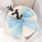 Ribbli Baby Blue Chiffon Ribbon 1-1/2 inch x 20 Yard Handmade Fringe Chiffon Silk Ribbon, Light Blue Ribbon for Wedding Invitations, Bridal Bouquets Wrapping, Flower Arrangement Decoration