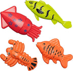 Magnetic Fishing Pool Toys Game for Kids Toddlers 3-5 4-8, Water Table Bathtub Toy with Inflatable Pool Pole Rod Net Plastic Floating Fish, Water Bath Pool Outdoor Toys for Kids Toddlers Baby