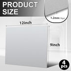 Hicarer 4 Pcs Mild Steel Sheet Cold Rolled 18 Gauge Metal Plate Weldable Metal Sheets for Professional Industrial DIY Use, Clean Surface Easy to Weld (9" X 12")