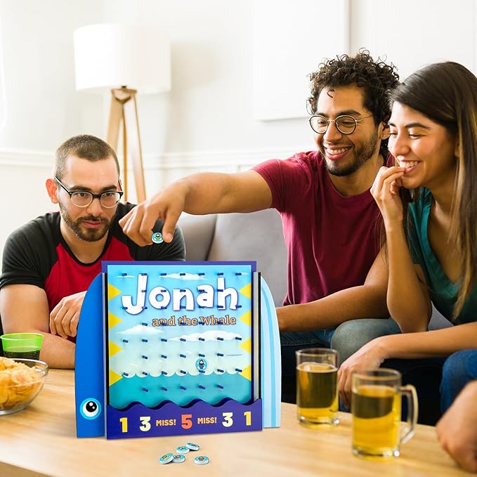 8 Pcs Jonah and The Whale Halloween Disk Drop Game Wood Tabletop Religious Disc Drop Game Halloween Party Favors for Family Table Activities Birthday Party Supplies 13 x 10.2 Inches