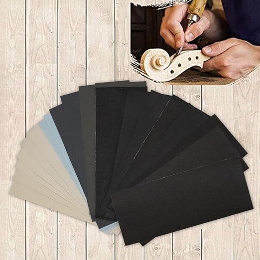 32 PCS Sandpaper 60/120/150/280/320/400/600/800 Grit Wet Dry Sandpaper Assortment 9x3.6 Inch Hand Sanding Sheets for Automotive Sanding,Furniture Finishing,Wood Turing Finishing.