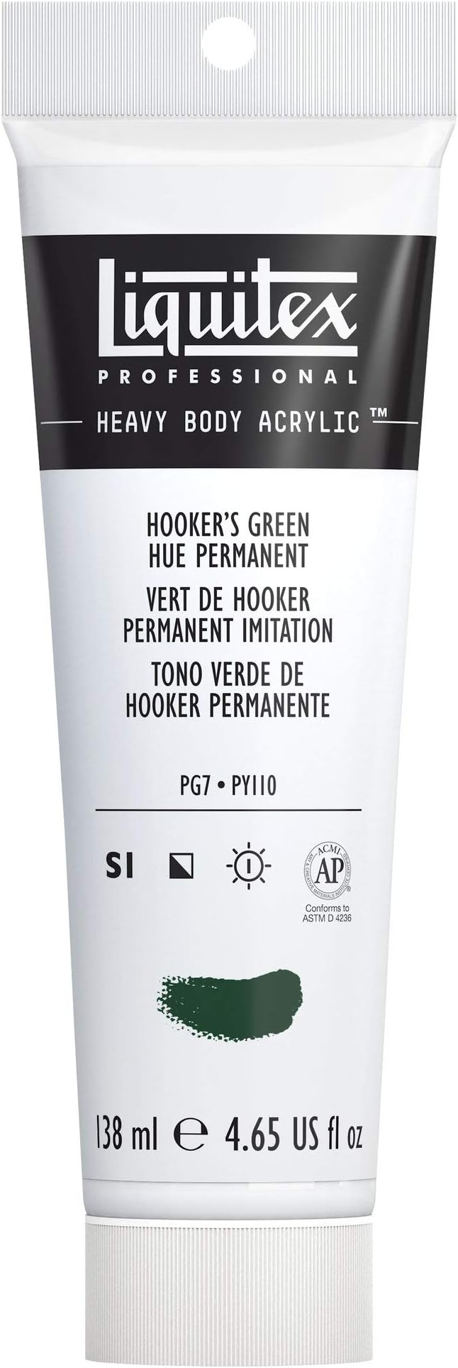 Liquitex Professional Heavy Body Acrylic Paint, 4.65-oz (138ml) Tube, Hooker’s Green Hue Permanent