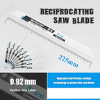 10 Pack 9 inch Reciprocating Saw Blades Set,14 TPI High Carbon Saw Blades, Metal Saw Blades with Organizer Case (10, 14TPI/225mm)