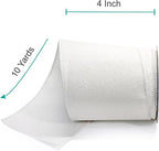CT CRAFT LLC Glitter Wired Ribbon 4" x 10 Yards White for Christmas Home Decor Bow Gift Wrapping DIY Crafts Wreath