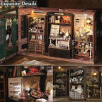 TuKIIE DIY Miniature Dollhouse Kit with Furniture, 1:24 Scale Creative Room Opened & Closed Movie Inspired Wooden Doll House Plus Dust Proof for Kids Teens Adults(Magical Wand Shop)