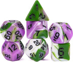 7-Die DND Dice Set Polyhedral Dice Set with a Leather Dice Bag, D&D Dice Set for Dungeons and Dragons, RPG Table Games (Tricolor GPW)