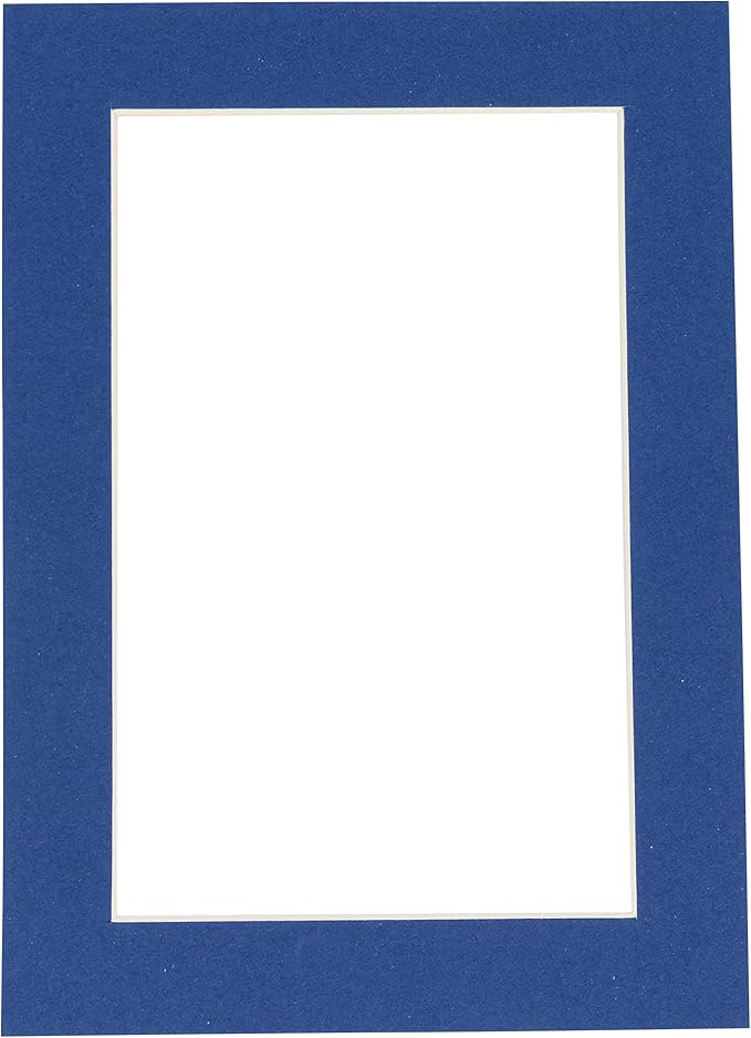 Pack of Ten 8x10 Mats Bevel Cut for 5x8 Photos - Acid Free Bottle Blue Precut Matboards for Pictures, Photos, Framing - 4-ply Thickness