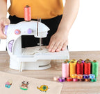 50 Pcs 25Color Sewing Machine Thread & Prewound Bobbins Size A, 500 Yard Thread for Sewing Machine, Sewing Threads for Sewing Machine Hand DIY Beginners, Stitching, Home