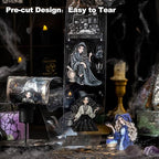 Magic-Themed PET Sticker Tape Set – 6 Rolls Pre-Cut Fantasy Witch Designs, Adhesive, with Clip for Scrapbook, Journal and DIY Decoration