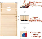 Solid Wood Vintage Cornhole Game Set, Two 4'x2'Cornhole Boards, 8 Cornhole Bags for Indoor and Outdoor Toss Games Competitions, Tournaments
