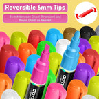 GOTIDEAL Chalk Markers, 12 Colors Liquid Chalk Markers for Blackboard Chalkboard Calendar Glass Neon Pens, Washable Window markers Paint and Drawing for Car, Auto, Bistro,Mirror Wet Erase Chisel Tip