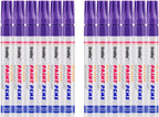 Purple Paint Markers, 12 Pack Oil-Based Waterproof Quick Dry Permanent Paint Pen Set for Rocks Painting, Wood, Fabric, Plastic, Canvas, Glass, Mugs, Metal, Tire, Stone, DIY Craft