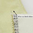 MEEDEE Gold & White Velvet with Rhinstone Edge Wired Ribbon 2.5 Inch Luxury Jeweled Ribbon 5 Yards Sparkling Rhinestone Trim for Christmas Tree, Garland, Wreaths, Holiday Home Decor, Wedding Decor