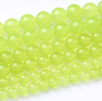60PCS 6MM Natural Apple Green Chalcedony Stone Beads Round Loose Stone Beads for Jewelry Making DIY Energy Stone Healing Power Bracelet 15"