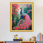 Magxvouy Cross Stitch Kits Stamped Full Range of Embroidery Kits,Cross Stitch Patterns Needlework Kits for Beginners 11CT Printed Kits&Colorful Peacock 16x20 inch