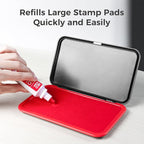 Premium Stamp Ink, Quick-Drying and AP-Certified Non-Toxic Refill Ink for Self-Inking Stamps, Date Stamps and Stamp Pads(Red, 1oz)