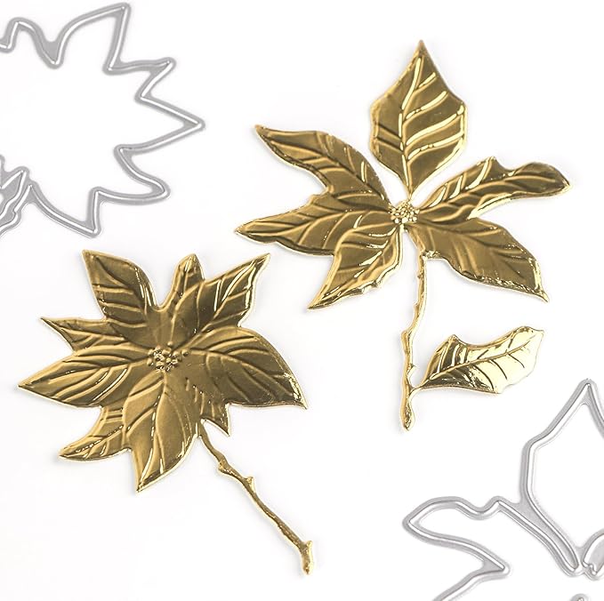 BAOFALI 3D Embossing Folder and Metal Die Set for Card Making,Maple Leaf Embossing Template Paper Card Embossing Stencil for DIY Scrapbooking Photo Album Card Paper Craft Decoration