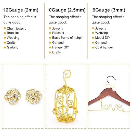 BENECREAT 20 Gauge 770FT Aluminum Wire Anodized Jewelry Craft Making Beading Floral Silver Color Aluminum Craft Wire for Flower Gardening, Gem Wrapping Jewelry Making