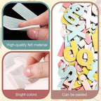 Breling 310 Pieces Felt Bulletin Board Letters Sticker with Number, 2" Bulk Self Adhesive ABC Upper Lowercase Sticky Letter for Christmas Gift Poster Bulletin Board Classroom(Boho Color)