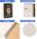 Prina 76 Pack Drawing Set Sketching Kit, Pro Art Supplies with 3-Color Sketchbook, Include Tutorial, Colored, Graphite, Charcoal, Watercolor & Metallic Pencil, for Artists Adults Teens Beginner