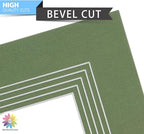 Mat Board Center, Pack of 10, 8x10 for 5x7 Rock Garden Color Mats - Bevel Cut, Acid Free, 4-ply Thickness, White Core - for Pictures, Photos, Framing