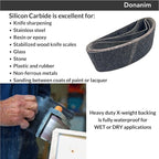 3 X 21 Inch Sanding Belts,36 Grit Extra Coarse Silicon Carbide Abrasive Sandpapder for 3x21 Belt Sander, 10-Pack