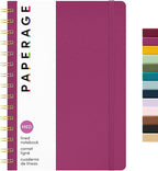 PAPERAGE Lined Spiral Journal Notebook, (Raspberry), 160 Pages, Hardcover Journal for Women & Men, Medium 5.5 in x 8 in - 100 GSM, Thick Paper, Spiral Notebook for Work, School & Journaling