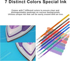 7-Color Heat Erasable Fabric Markers with 42 Refills, Extra-Fine 0.5mm Tip for Sewing, Quilting, Embroidery, Crafts & DIY Projects