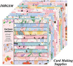 24 Sheets 12 Designs Scrapbook Paper Pad,6"×6” Single-Sided Decopodge Craft Cardstock Paper,Christmas Scrapbooking DIY Decorative Background Cardmaking Supplies.Cartoon