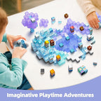 GobiDex 100PCS Magnetic Blocks Magnet Building Toys, Princess Castle Toys for Girls, Upgraded STEM Sensory Birthday Gift for Kids Age 3+ Years Old