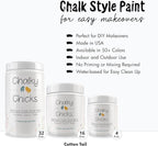 Chalky Chicks All-in-One Chalk Paint for Furniture or Cabinet - 32 Fl Oz - Matte Finish CottonTail White for Metal, Wood Furniture Paint - No Sanding All-in-One for Home Decor & Crafts, USA Made