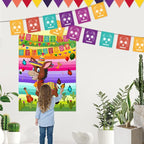 ASTARON Pin The Tail on The Donkey Mexican Donkey Game with 24pcs Tail Stickers for Cinco De Mayo Party, Mexican Party Fiesta Themed Party, Kids Birthday Supplies