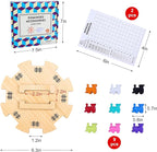 Mexican Train Dominoes Accessories Set with Wooden Hub (Felted Bottom) - Includes 9 Metal Train Markers & 100-Sheet Score Pads - Mexican Train Domino Game Replacement Parts for 2-8 Players Family Game