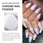 Ownest 4 Pcs Neon Chrome Nail Powder, Unicorn Chrome Nails Glitter Pigment, Aurora Iridescent Powder Pigment for Nails, Opal Pearl Mica Powders, Chameleon Pearl Manicure Pigment
