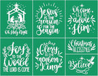JAJADO Holy Night Silk Screen Transfers Christmas Bless Self Adhesive Silk Screen Stencils Joy Xmas Screen Print Stencil for Painting on Wood, T-Shirt, Mug, DIY Holiday Xmas Home Decor
