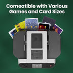 Automatic Card shuffler and Dealer 2-in-1 Machine 2025, 1-12 Player, Rotatable 360°, Remote Card Calling, Ultra Quiet, Rechargeable, for Board Games and Poker, Casino Card, UNO (White)