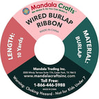 Mandala Crafts Natural Burlap Wired Ribbon 1.5 Inches Wide Jute Ribbons for Crafts - 10 Yds Roll Rustic Burlap Wrap Trim Ribbons for Wreaths Bows Party Decoration