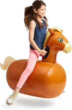 Hearthsong Hop N Go Inflatable Riding Bouncy Horse Hopping Toys for Kids Ages 5+ - Ride On Bouncer Animal Hopper Jumping Toys for Outdoor Games