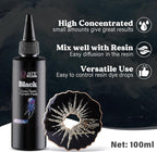 LET'S RESIN High Concentrated Black Epoxy Resin Pigment Paste, 100ml, Opaque Resin Dye for Art, River Table, Jewelry Making, Coasters
