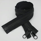 Leekayer 2PCS #10 36 Inch Heavy Duty Zippers for Sewing Separating Large Plastic Zippers Black Tape with Double Pull Tab Slider, Sleeping Bag, Boat, Canvas, Cover, Trampoline, Dog Bed,Tent (36" 2pcs)