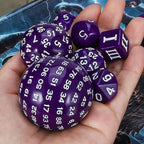 CiaraQ DND Polyhedral Dice Set (15pcs) D4-D100 Game Dice with Dice Bag for Dungeons and Dragons Role Playing Table Games (Purple & White)