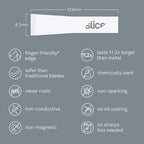 Slice 10534-CS Chisel Blades, Ceramic Blade Lasts 11x Longer Than Metal, Finger Friendly Edge, 24 Blades, White