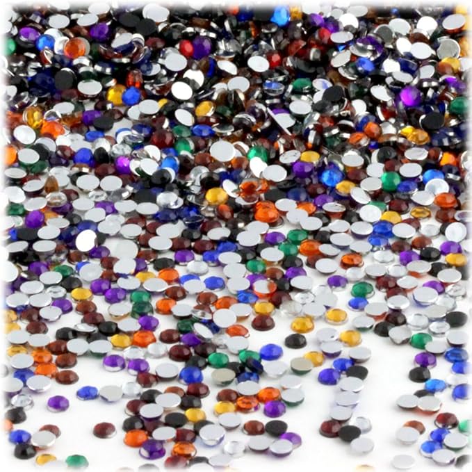 The Crafts Outlet 1,440pc Rhinestones Round 3mm (10ss) Flatback Orange