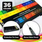 Professional Watercolor Paint Set, 36 Water Colors for Adults, Painting Kit with Palette and Brush Pen, Portable Watercolor Paints for Travel and Art Projects