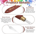 MECCANIXITY Pack of 1 Palette Knife No.14, 9.1" Long Palette Knives with Stainless Steel Flexible Spatula Pallet Knife and Wood Handle for Scraping, Mixing, Oil Acrylic Painting Canvas