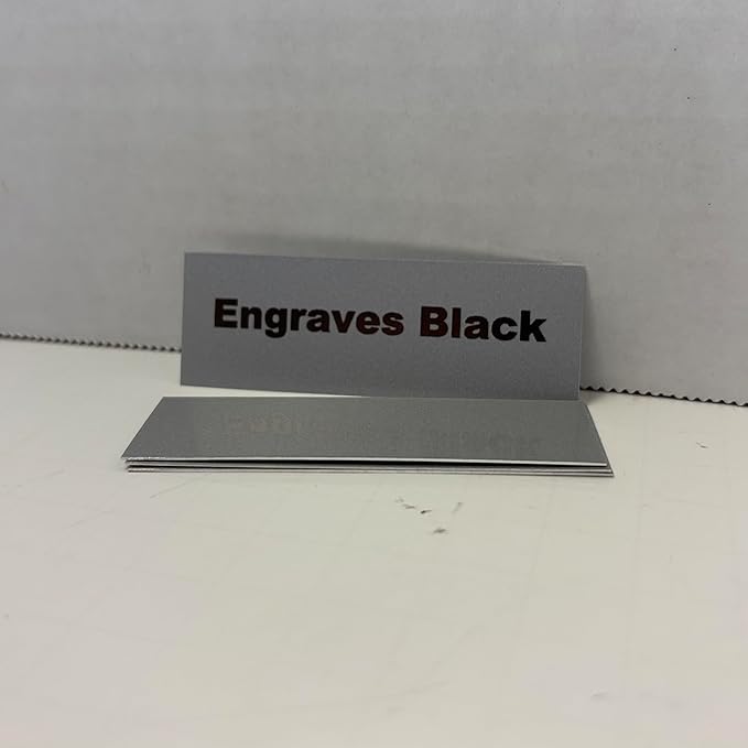 Blank Metal Plates for Laser Engraving - 4 Pack | Aluminum Sheets 0.020" Thick | CO2, Diode, Fiber Laser Compatible | Multiple Sizes & Colors (Silver (engraves black), 2x8.25 inch)