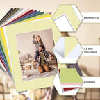 Egofine 14 Packs Picture Frame Mats, 5x7 Picture Mats for 4x6 Photos, Acid-Free Mixed Colors Pre-Cut Photo Board for Photos, Prints, Artworks