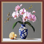 DMCXART Counted Cross Stitch Kits for Adults Needlepoint Kits Unprinted Cross Stitching Embroidery Kit 11CT Cross Stitch Supplies-Magical Flowers 18x18 inch