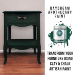 Daydream Apothecary Premium Chalk Style Paint for Furniture, Home Décor, Wood, DIY Interior Projects, Quick Dry, No Prep or Prime Needed, Matte Dark Green - 8oz
